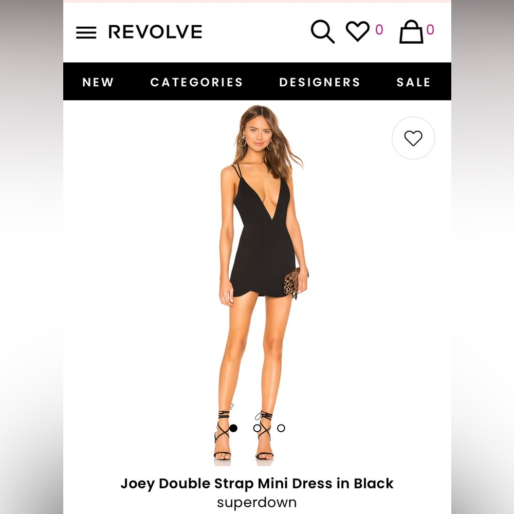 Superdown Joey Double Strap Mini Dress in Black Sz XXS